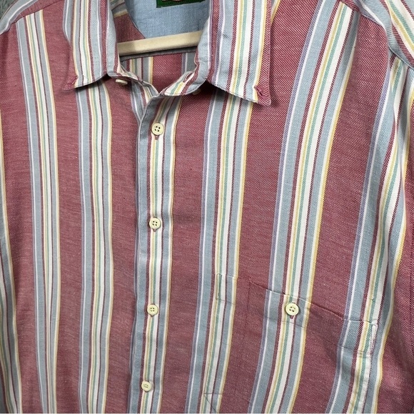 Boston Traders Mens Button Down Shirt Sz 2XT Striped Short Sleeve Multicolor - Picture 5 of 7